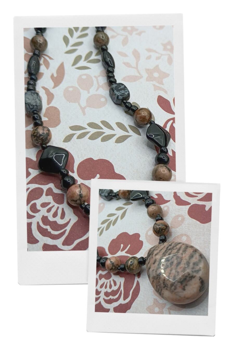 Pink Zebra Jasper Necklace